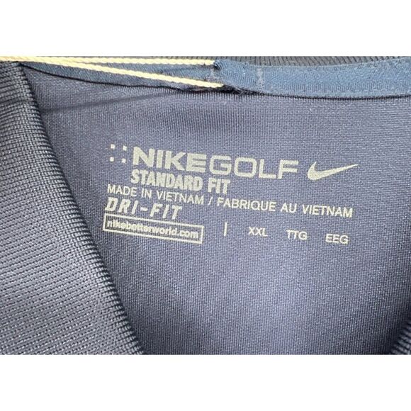Nike Dri-FIT Tour Mens Golf Polo Dark Blue Size XXL Short Sleeve Standard Fit - Picture 6 of 9